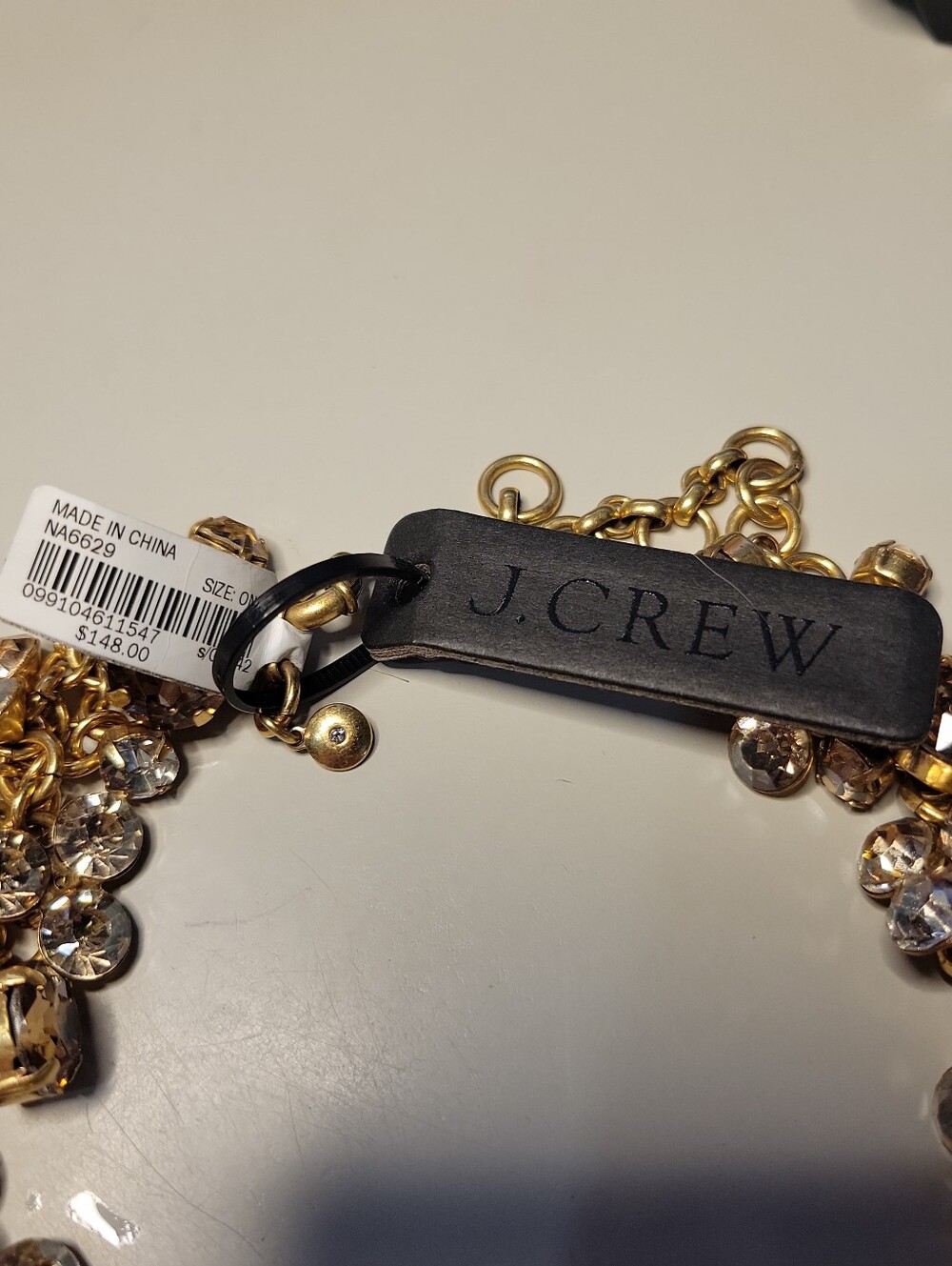 J. Crew Retired Crystal Statment Bib Necklace Champagne Rhinestones NWT. Rare - Picture 4 of 11